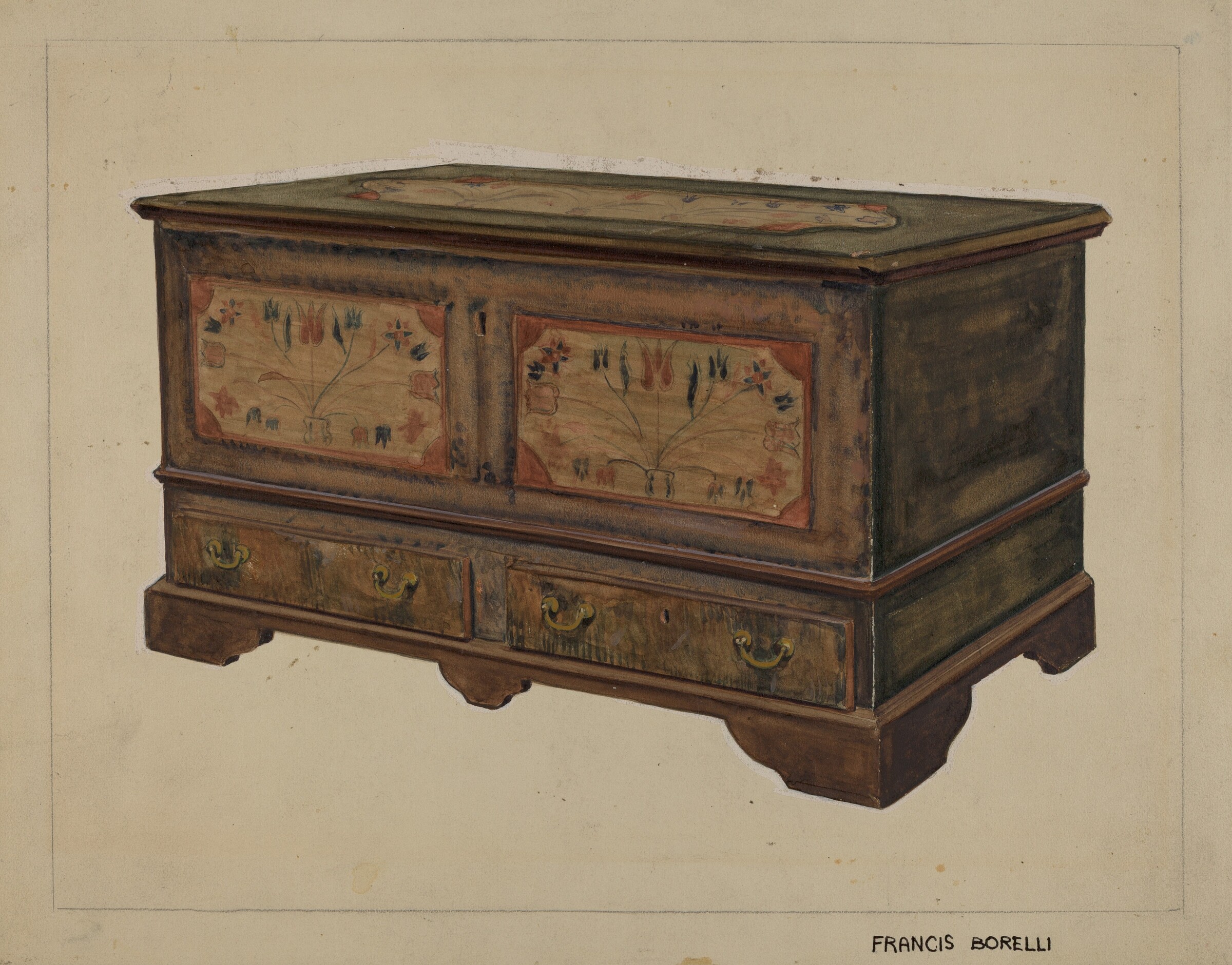 Pa. German Dower Chest, Francis Borelli, c. 1936