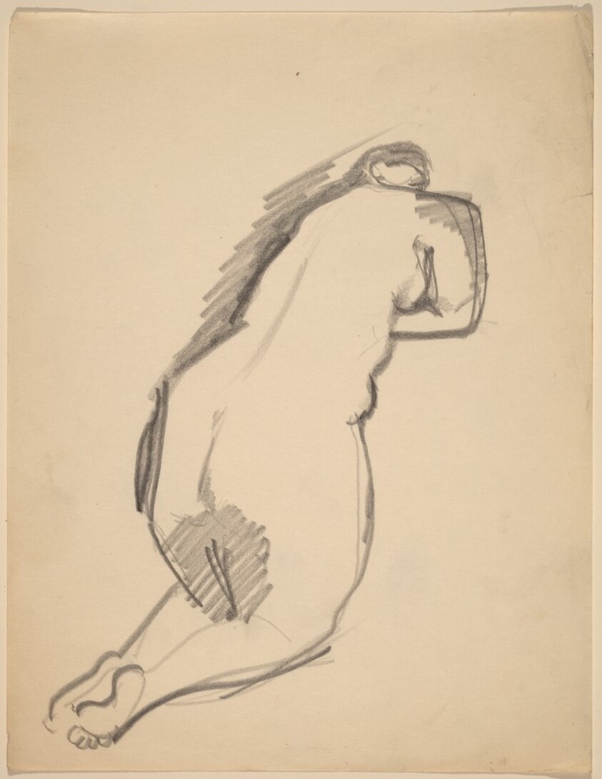 Kneeling Nude Seen from the Back