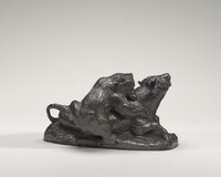 Bull Brought Down by a Bear, Antoine-Louis Barye, model n.d., cast c. 1840/1873