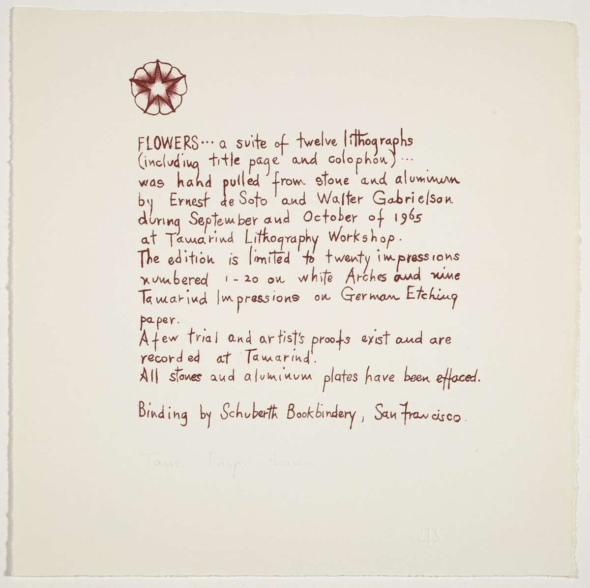 Flowers XII (Colophon)