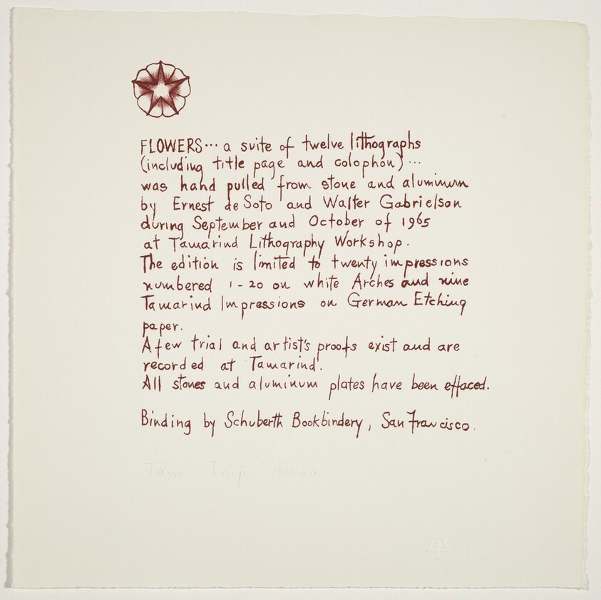 Flowers XII (Colophon)