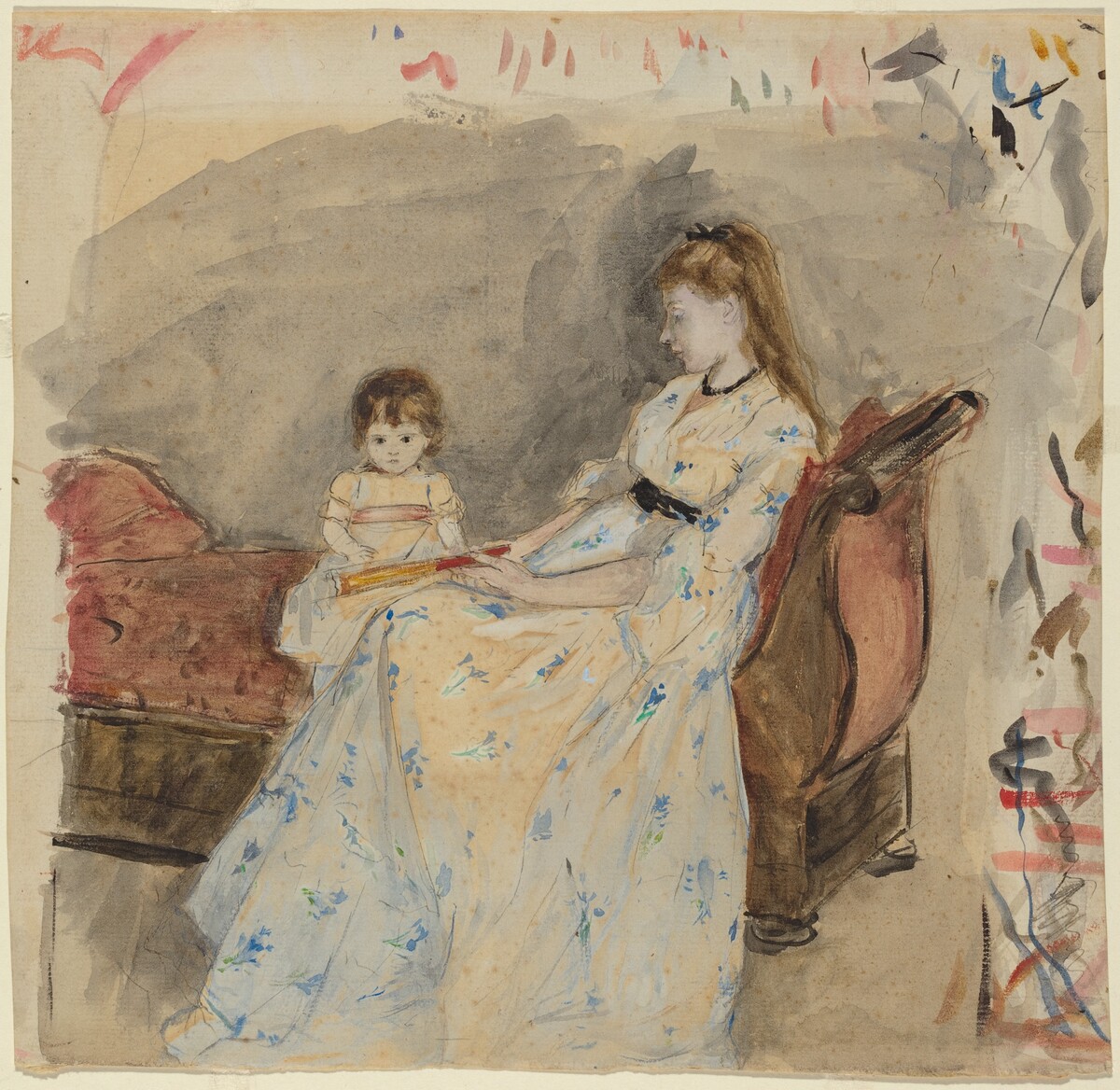 The Artist's Sister, Edma, with Her Daughter, Jeanne