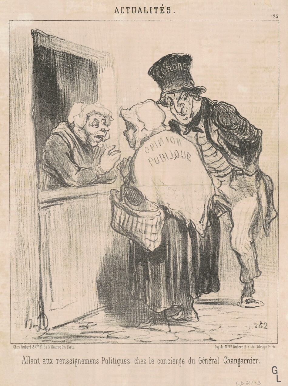 Allant aux renseignements politiques ... by Daumier, Honoré