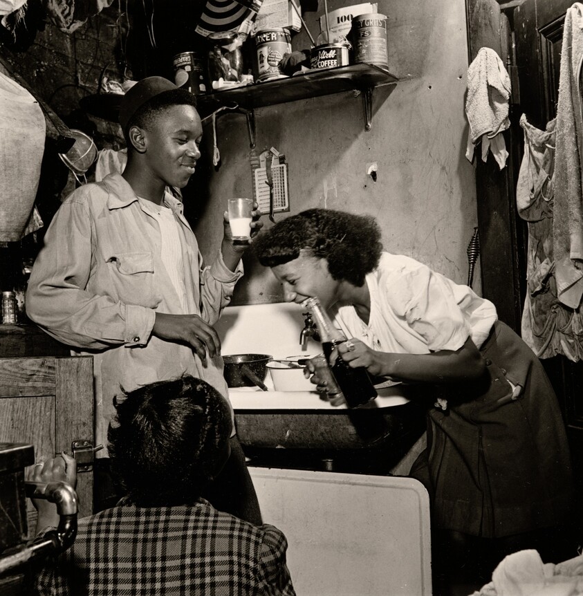 Three Teenagers in Kitchenette Apartment, Chicago, Illinois