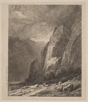 Cliffs in a Storm, Alexandre Calame, 1838