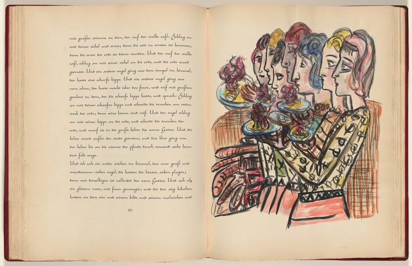 Johannes, Offenbarung, Kapitel 15, Vers 7 (John, Revelation, Chapter 15, Verse 7) (plate, page 51) from Apokalypse (Apocalypse)