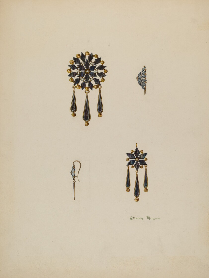 Brooch and Earrings