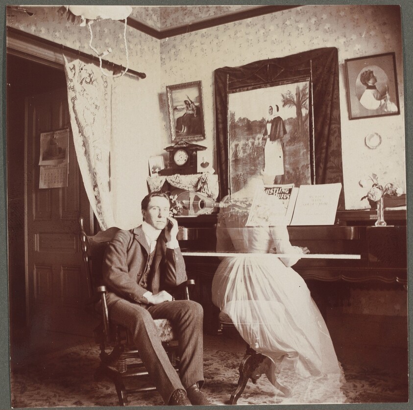 Untitled (Man with female "ghost" at the piano)
