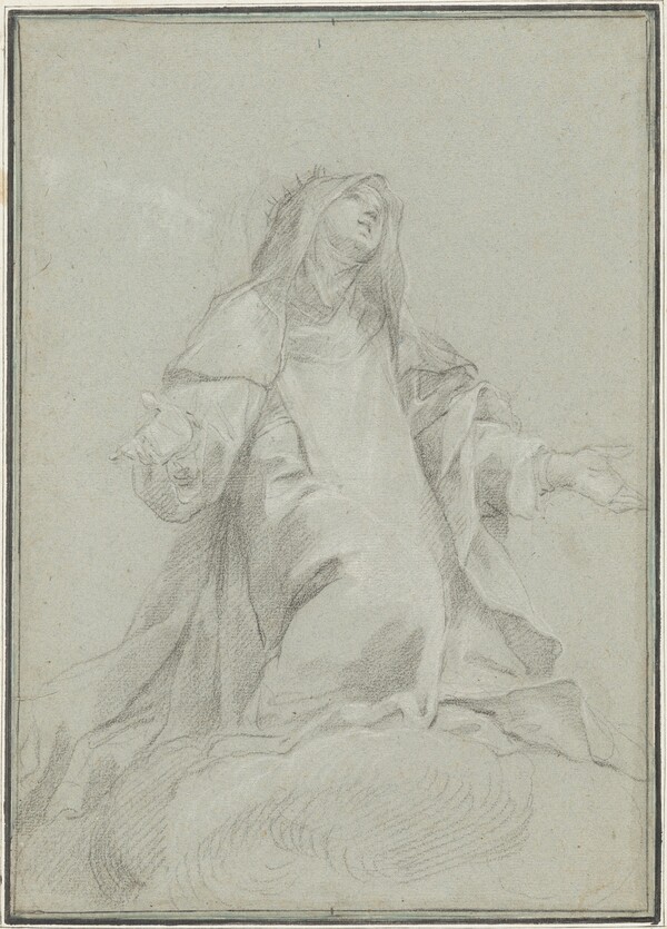 Saint Catherine of Siena on a Cloud