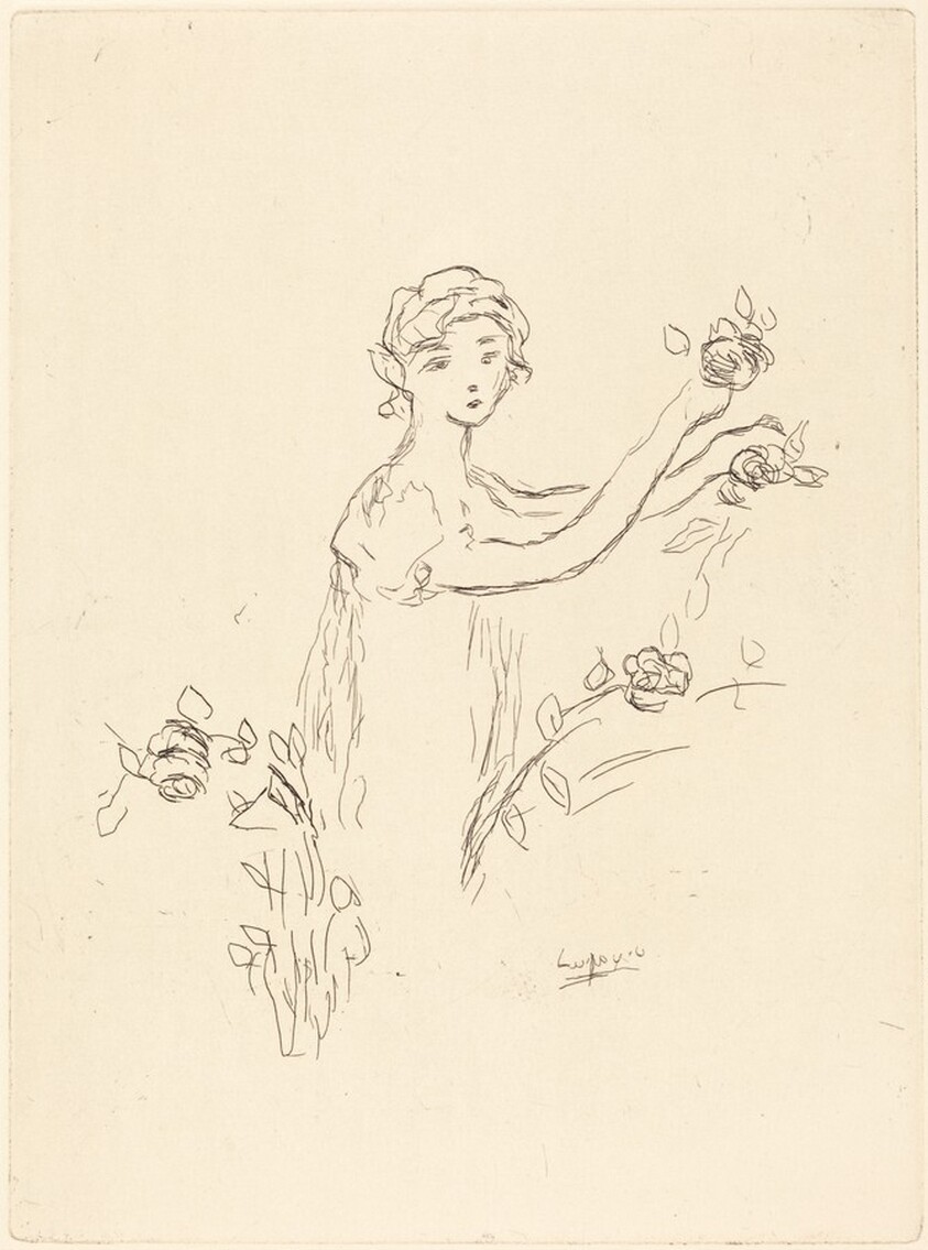 Woman with Flowers in Her Hands