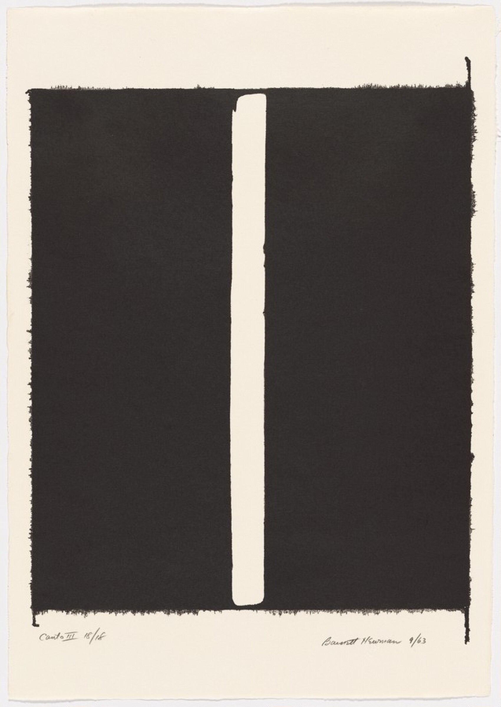 Canto III, Barnett Newman, 1963 (published 1964)