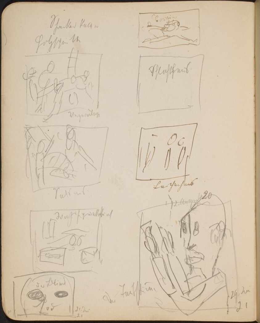 Acht bezeichnete Skizzen (Eight Sketches with Inscriptions) [p. 30]