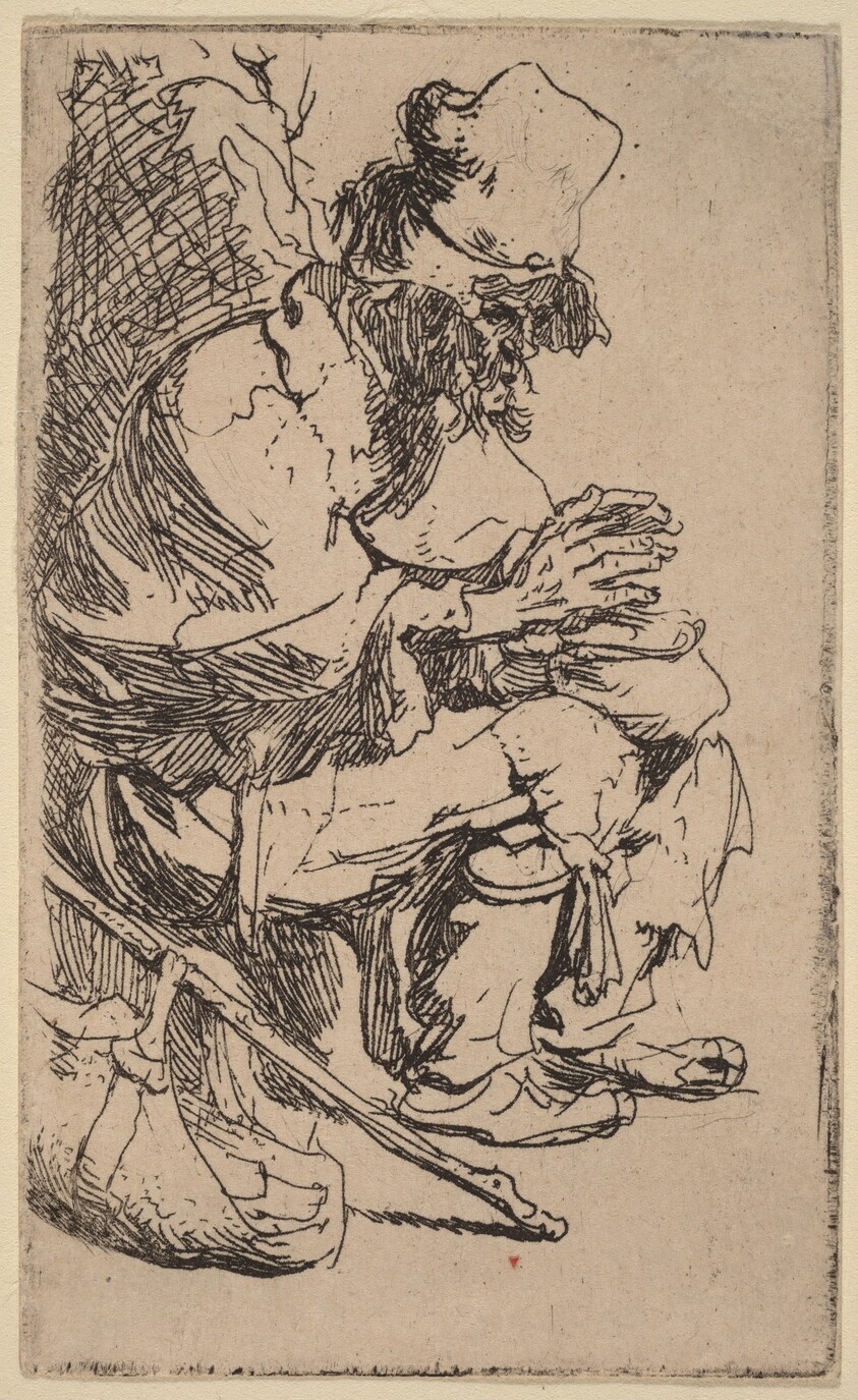 Beggar Seated Warming His Hands at a Chafing Dish