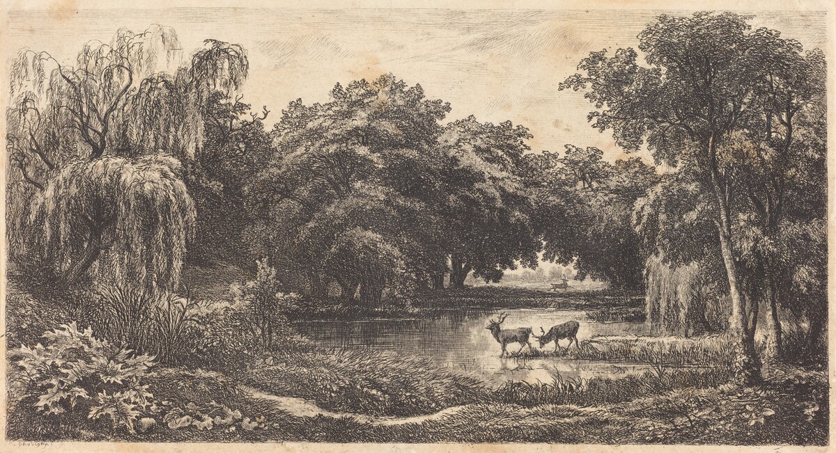 Pool with Deer (La Mare aux cerfs)