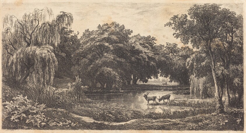 Pool with Deer (La Mare aux cerfs)