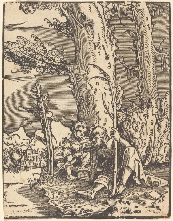 Saint Christopher Seated by a River Bank