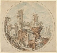 Travellers among Roman Ruins, Pieter Stevens