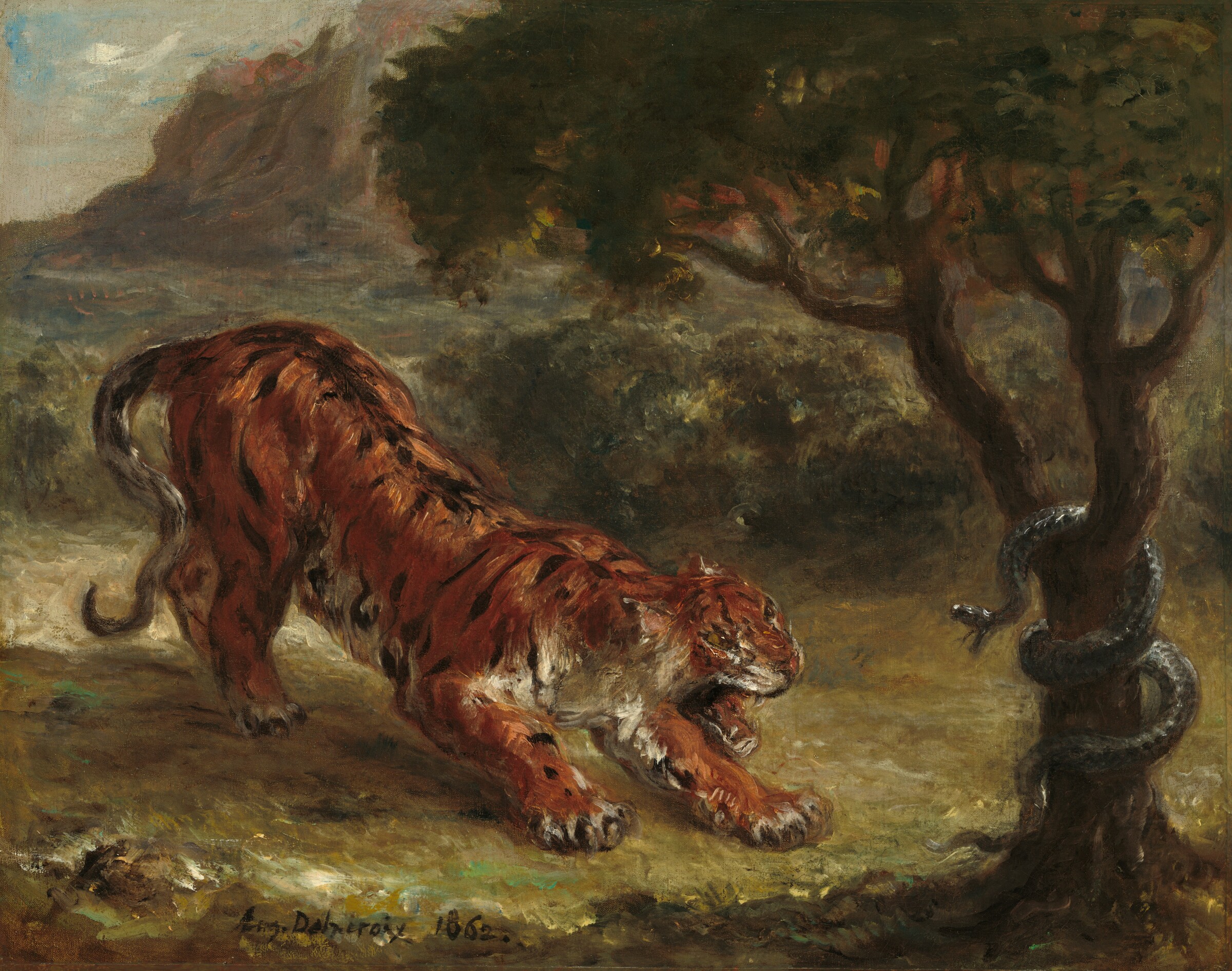 Tiger and Snake, Eugène Delacroix, 1862