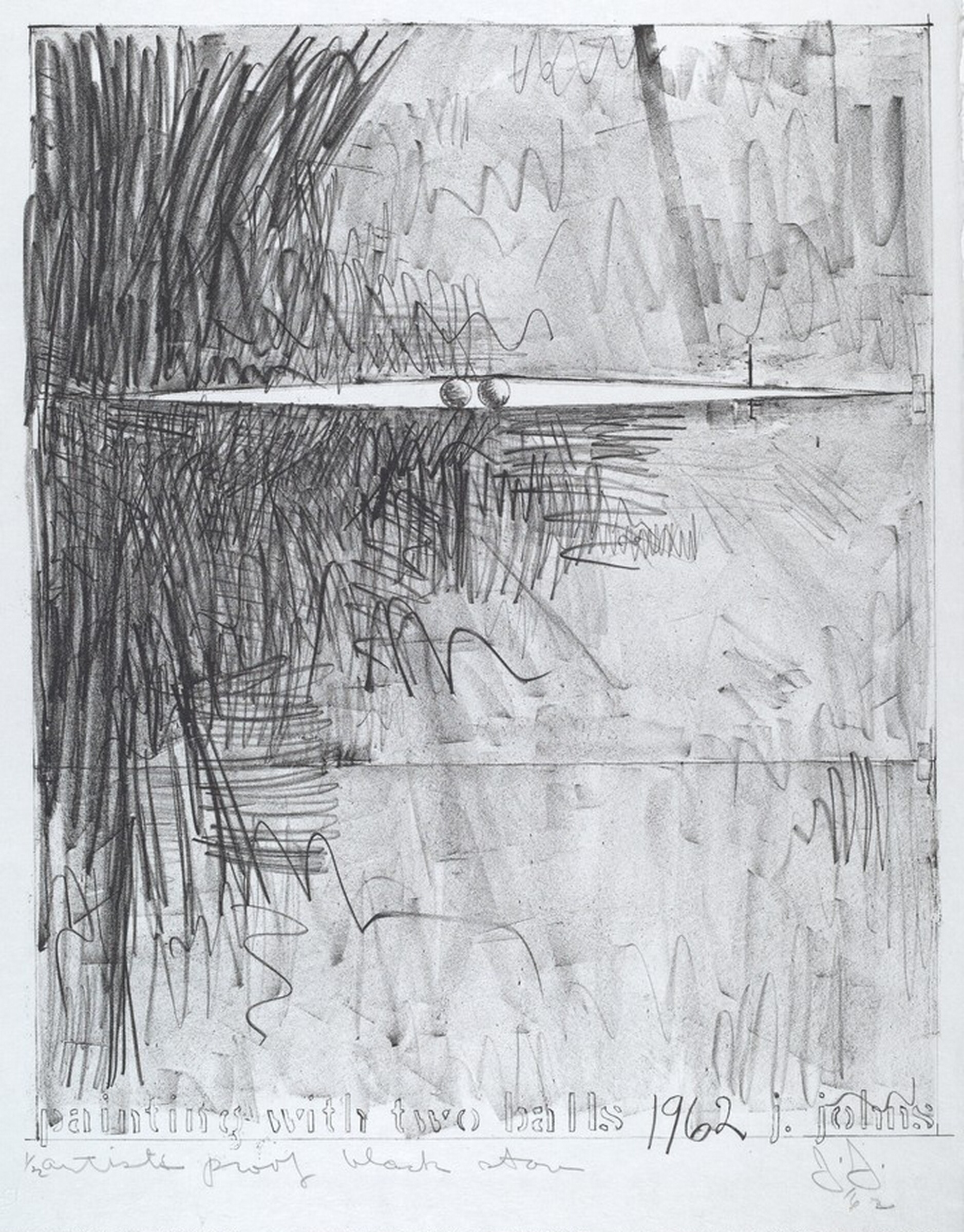 Painting with Two Balls I [artist's proof], Jasper Johns, 1962