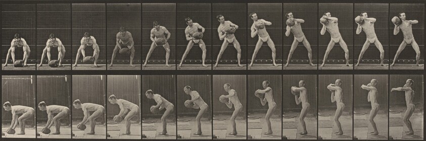 Plate Number 318. Lifting a 75-lb. rock