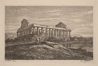 Ruins at Paestum, Alexandre Calame, 1845