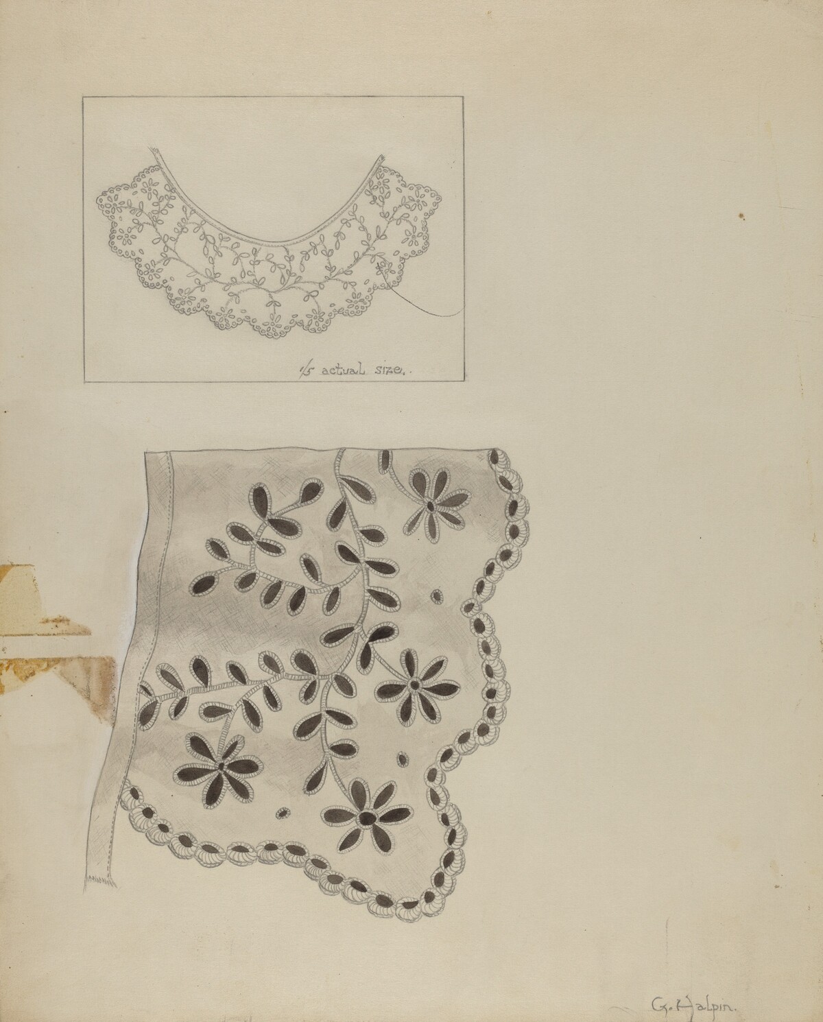 Embroidered Linen Collar
