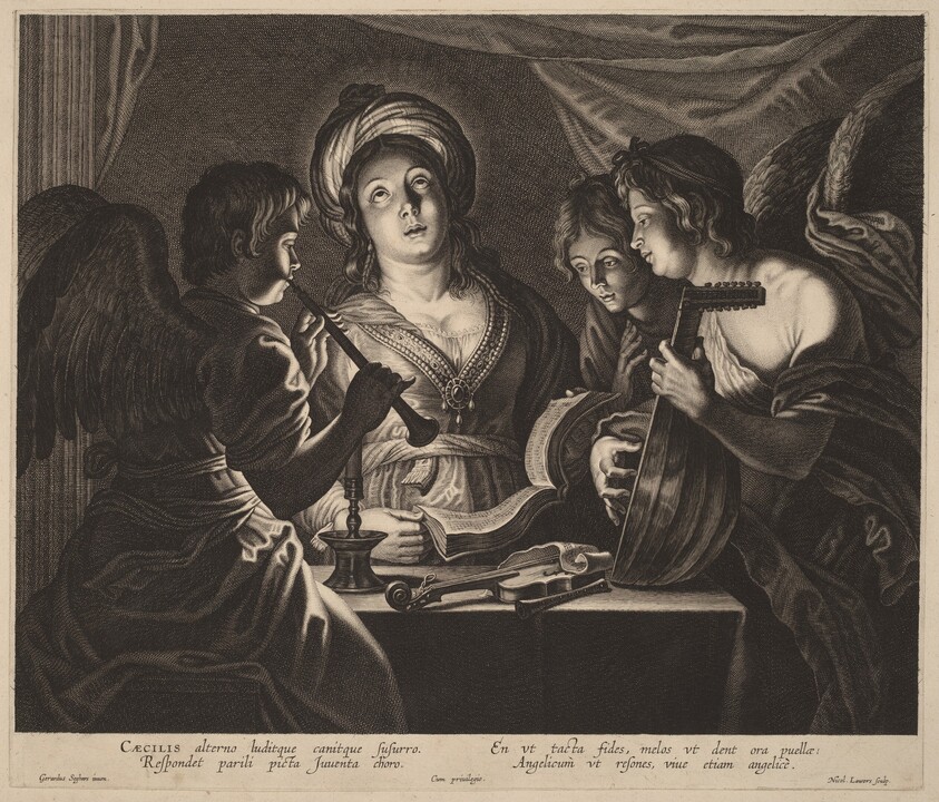 Saint Cecilia Accompanied by Heavenly Musicians