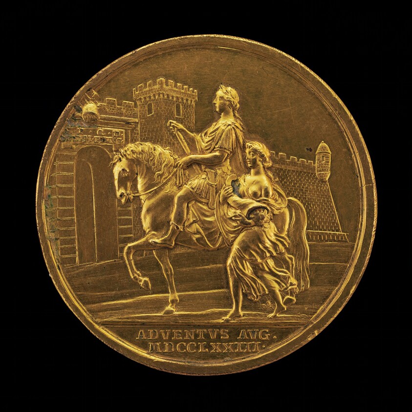 Emperor Joseph II and Abundance Approaching a City Gate [reverse]