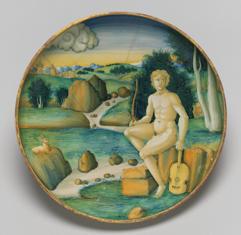 Dish with Orpheus charming the beasts