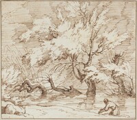 Trees Reflected in a Brook, Claude-Joseph Vernet