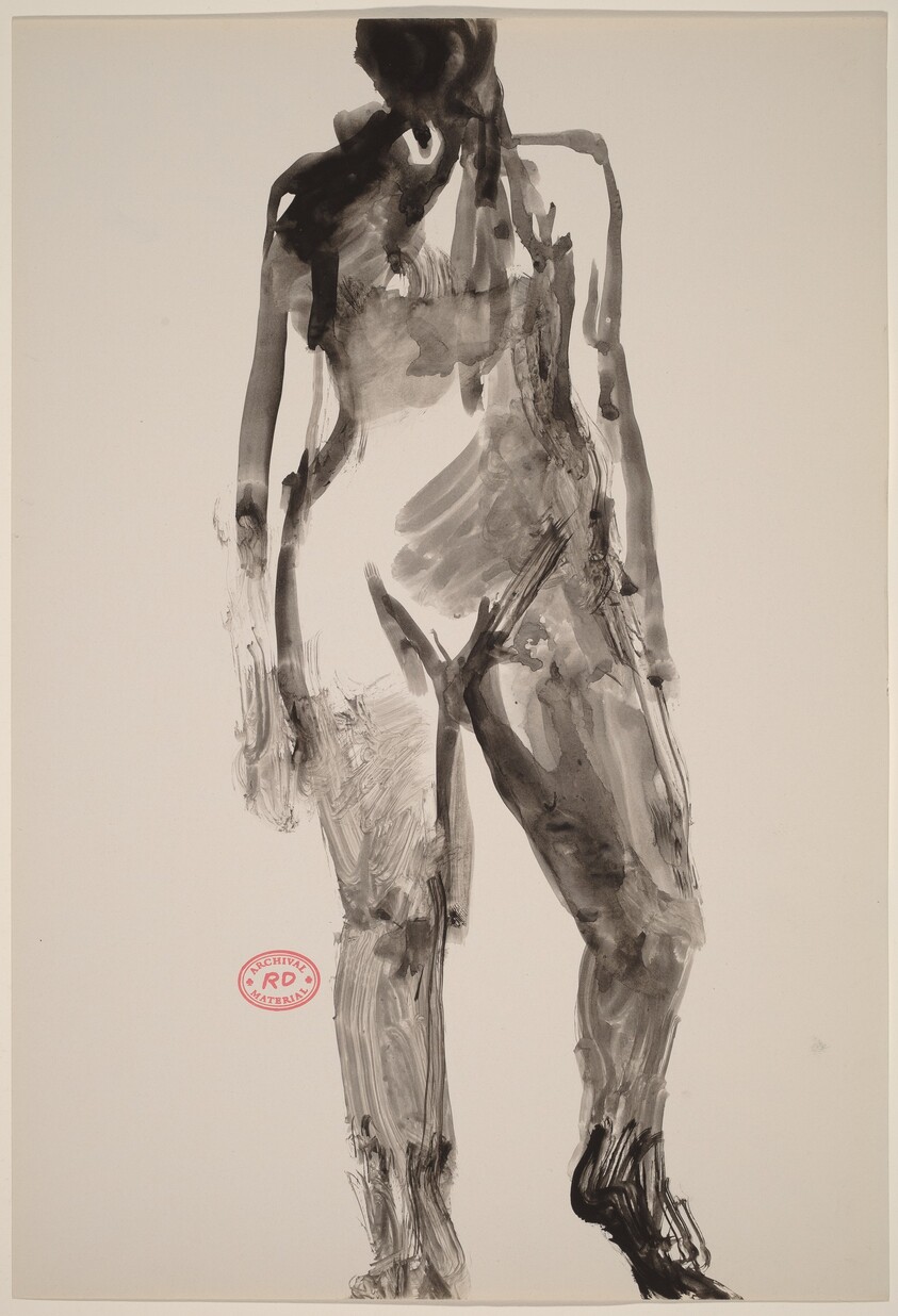 Untitled [front view of a standing female nude]