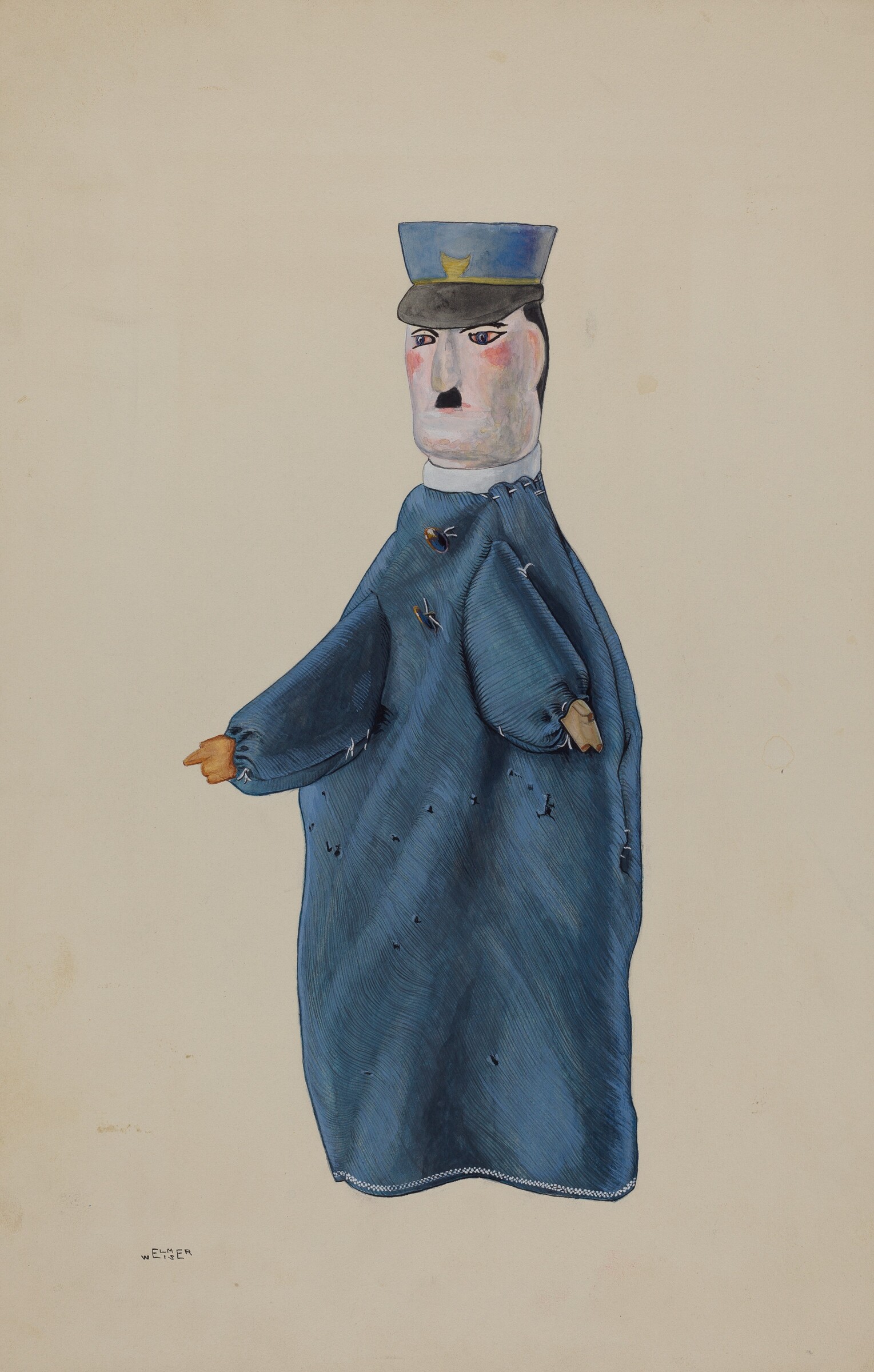 Hand Puppet - Policeman, Elmer Weise, c. 1936