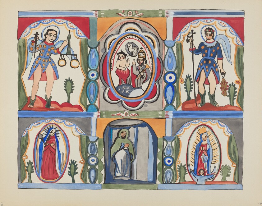 Plate 6: Chapel Altarpiece, Santa Cruz: From Portfolio "Spanish Colonial Designs of New Mexico"