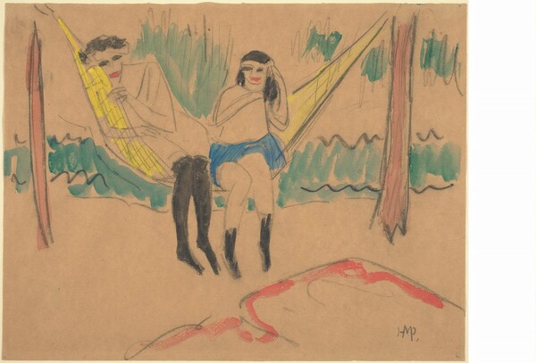 Franzi and Her Sister in a Hammock