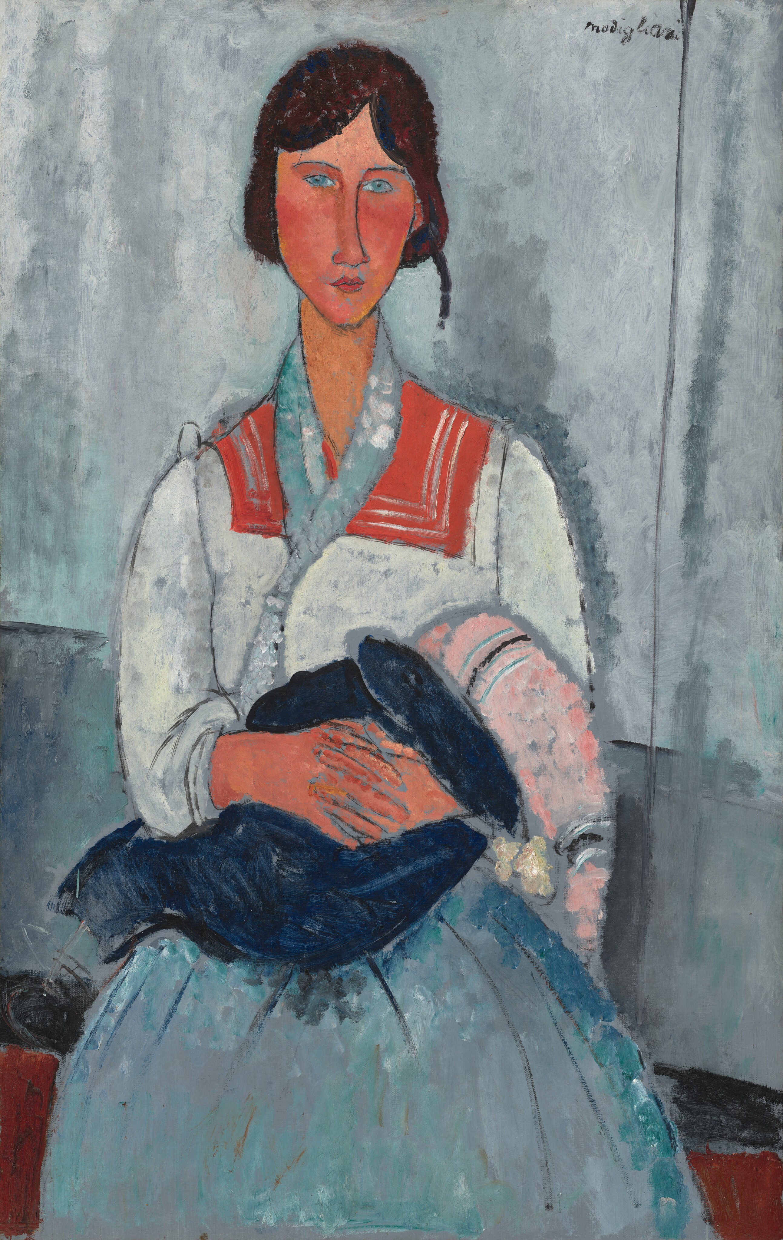 モディリアーニ　リトグラフ　GYPSY WOMAN WITH A BABY Roma Woman with Baby by Amedeo Modigliani