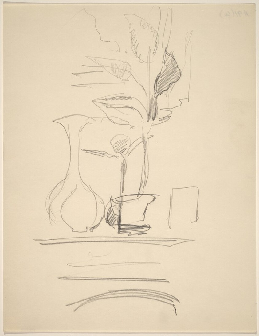 Still Life with Vase and Potted Plant