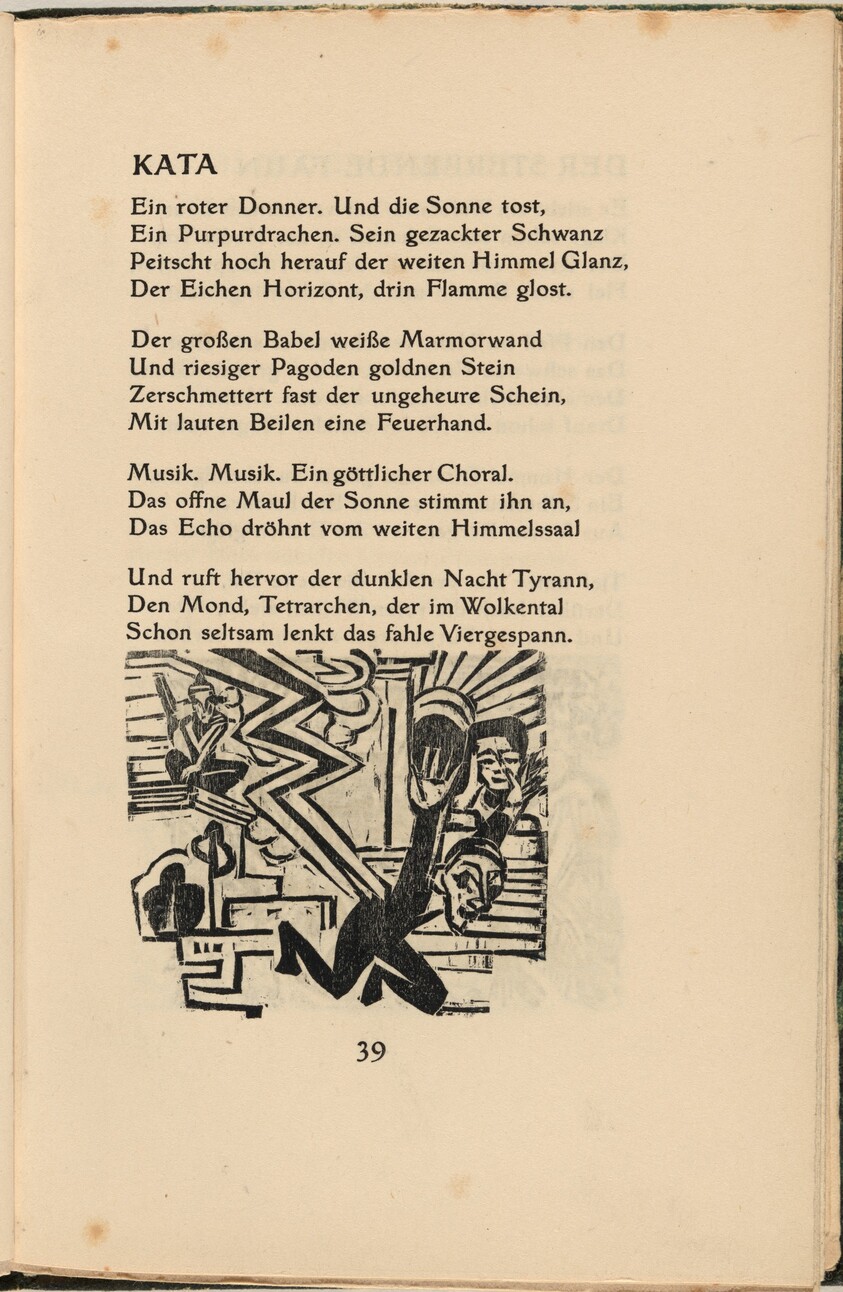 Kata (in-text plate) from mock-up of Georg Heym: Umbra Vitae (Georg Heym: Shadow of Life)