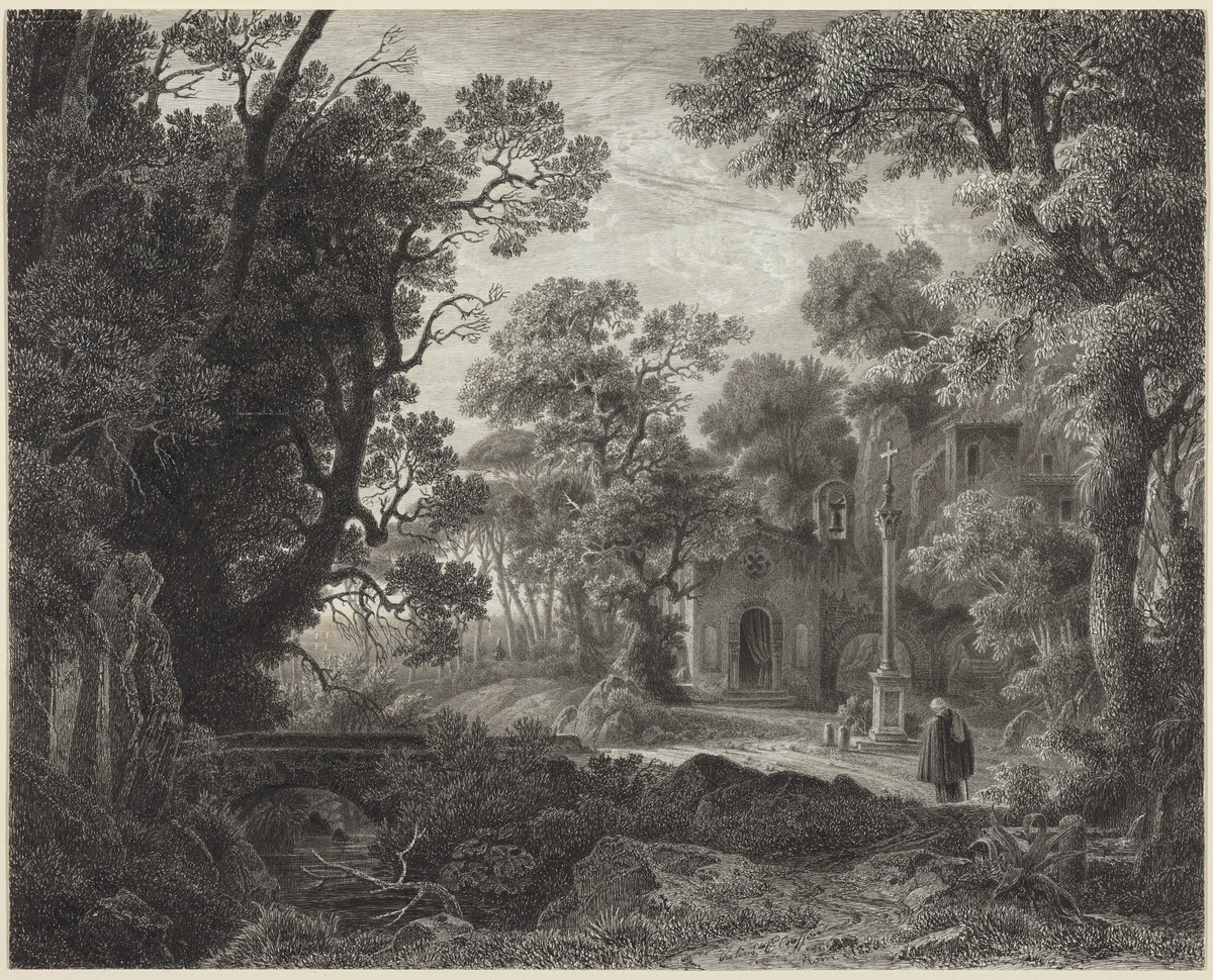 A Woodland Chapel at Evening