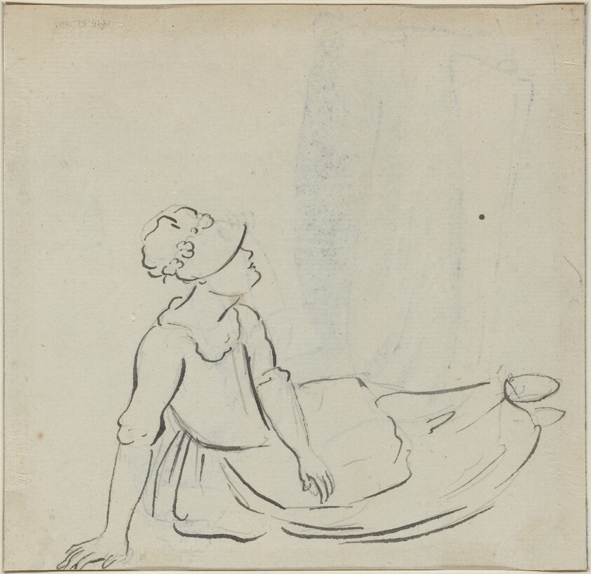 Girl with a Bonnet Reclining [verso]