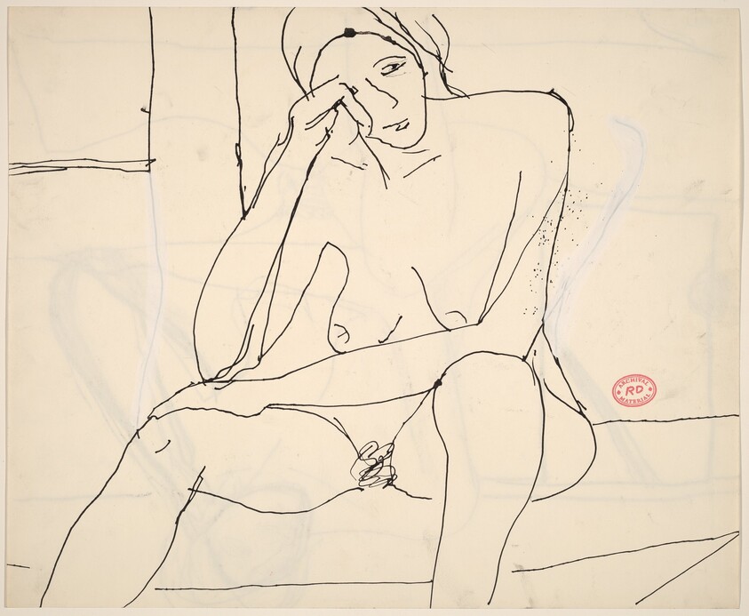 Untitled [seated nude resting her head upon her right hand] [recto]