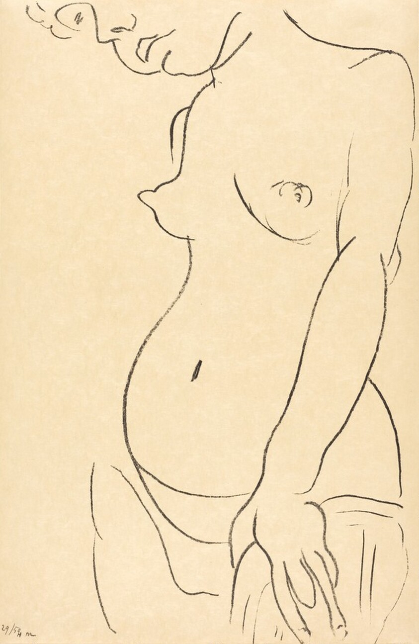 Nude in Three-Quarters with Part of Her Head Cropped Off (Nu de trois-quarts, une partie de la tête coupée)