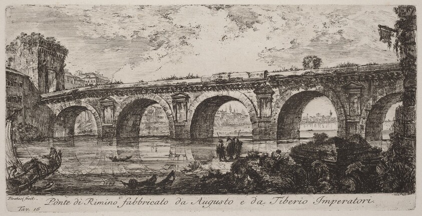 Ponte di Rimino fabbricato da Augusto e da Tiberio imperatore