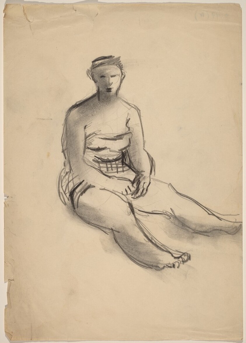 Seated Woman Wearing a Bathing Suit