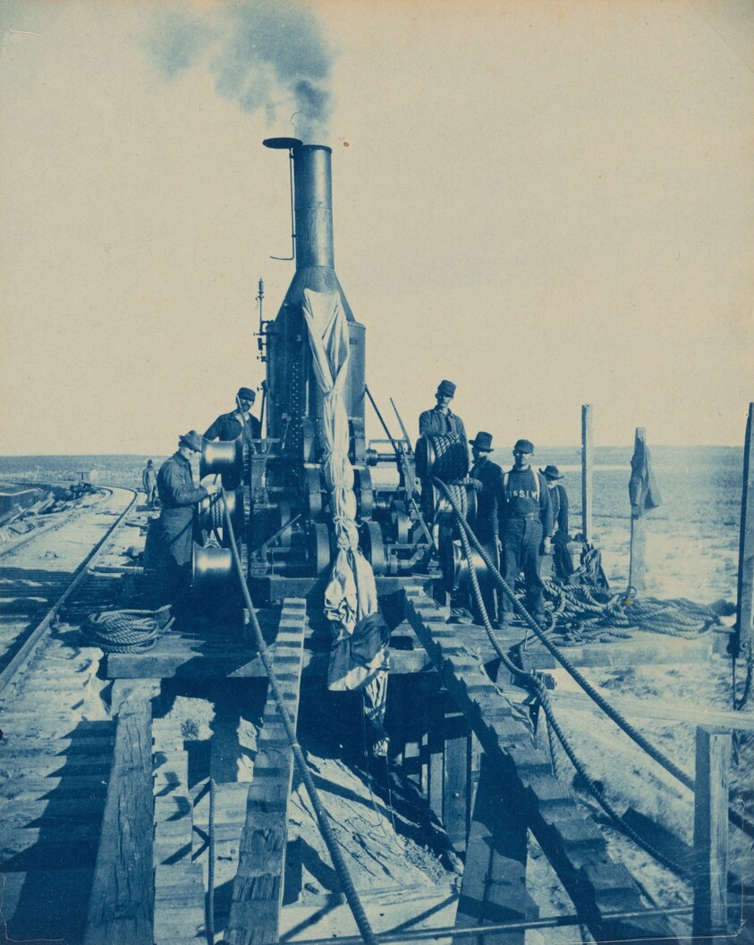 Railroad Workers and Machine