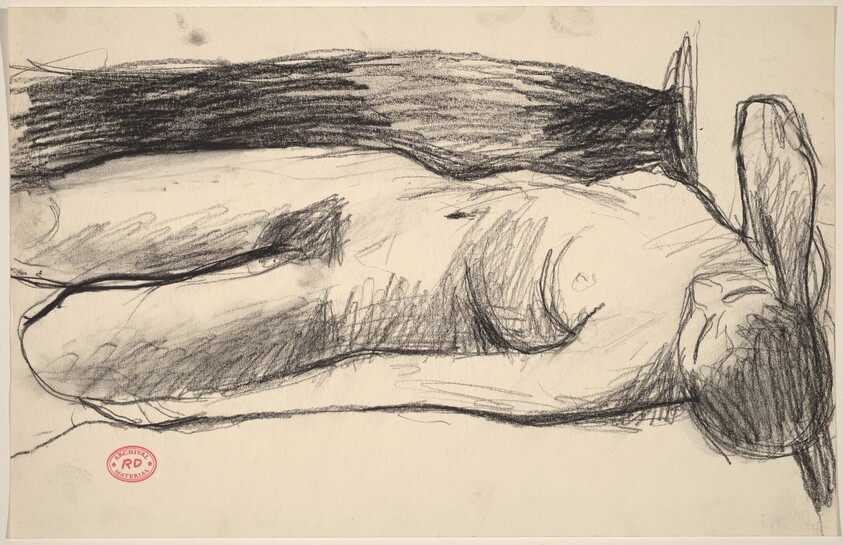 Untitled [reclining nude with her right hand behind her head]