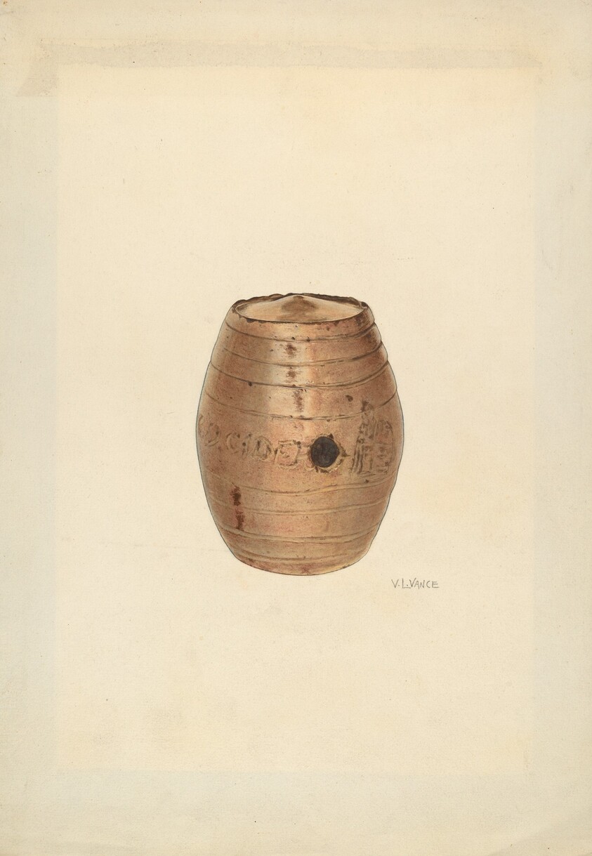 Stoneware Flask in Barrel Form