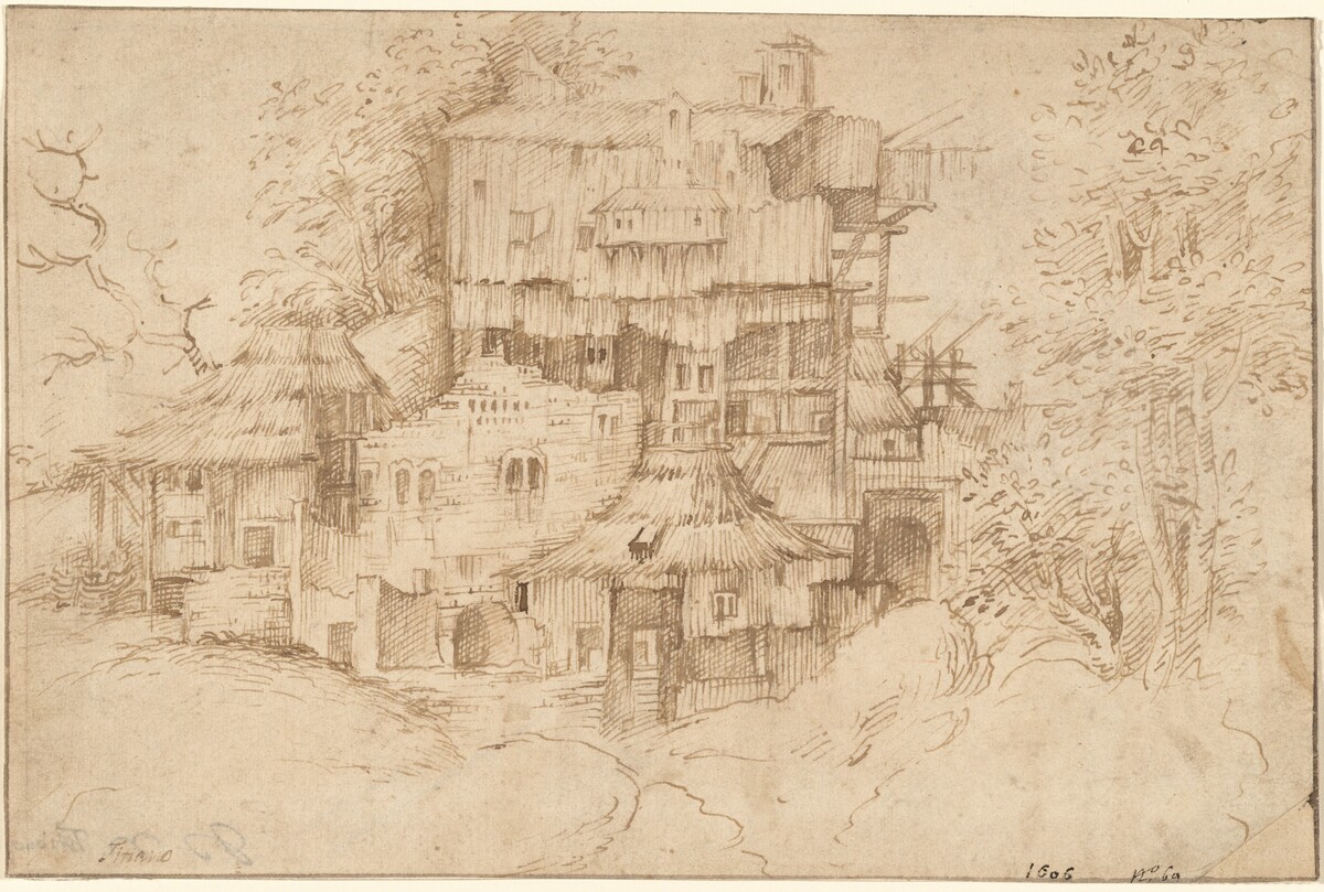 A Complex of Rustic Houses Built Over Ruins