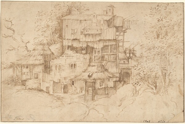A Complex of Rustic Houses Built Over Ruins