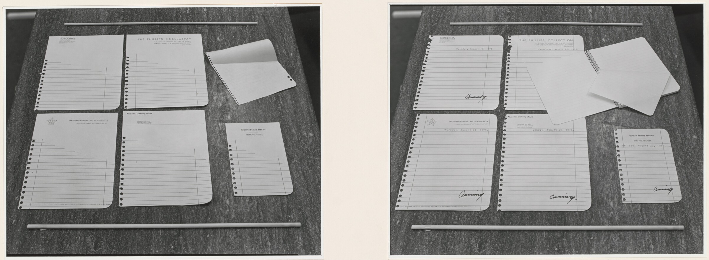 Ring-bound Stationery; Sketch to Final State, Robert Cumming, 1975