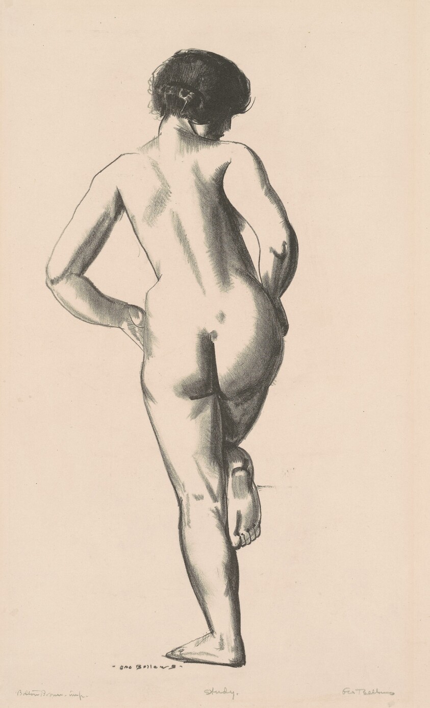 Nude Study, Girl Standing on One Foot